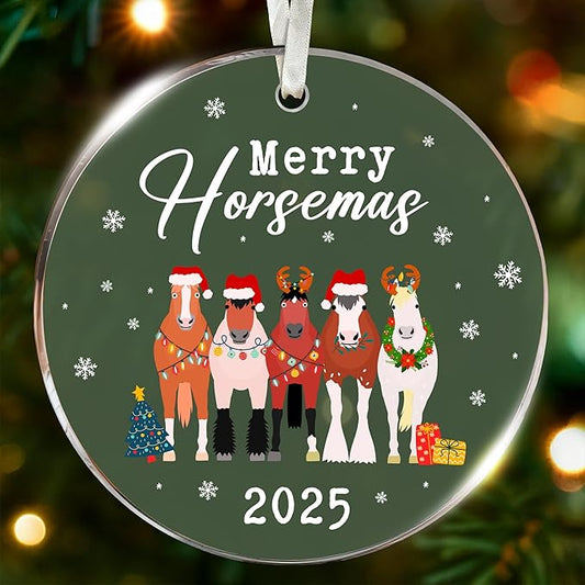 Horse Gifts for Women - Horse Ornaments for Christmas Tree, Unique Cowgirl Gifts for Women, Acrylic Western Ornaments, for Horse Lovers & Girls