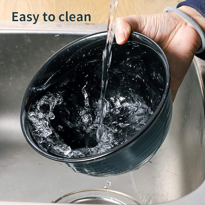 Hasense Soup Bowls for Kitchen, 40 Ounce Large Cereal Bowls, 7 Inch Ceramic Serving Bowls for Salad Pasta Soup Popcorn, Dishwasher & Microwave Safe, Set of 4(Blue)