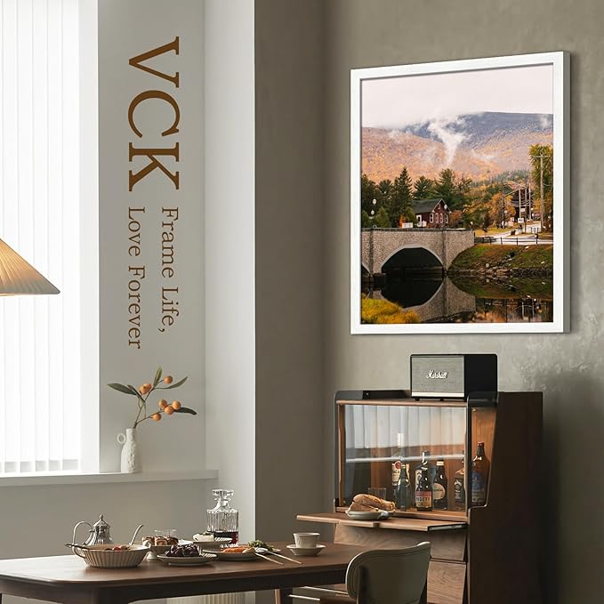 VCK 24x30 Poster Frame Set of 4 - White, Gallery-Quality Wood Picture Frames, 1.1-Inch Wide Border, Polished Plexiglass, Vertical or Horizontal Wall Display for Photo/Art/Prints, White