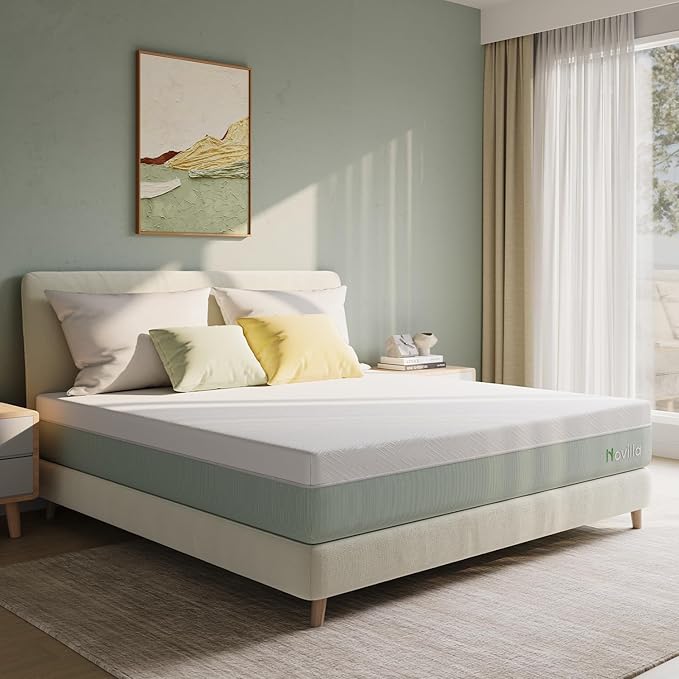 Novilla Queen Mattress,10 Inch Gel Memory Foam Mattress for Suppotive &Pressure Relieving, Medium Firm Feel in a Box,Bliss