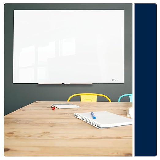 Quartet Glass Whiteboard, Magnetic Dry Erase Board, Wall Mounted Whiteboard for Office, School and Home, 96" W x 48" H, White (Q25F04IMW)