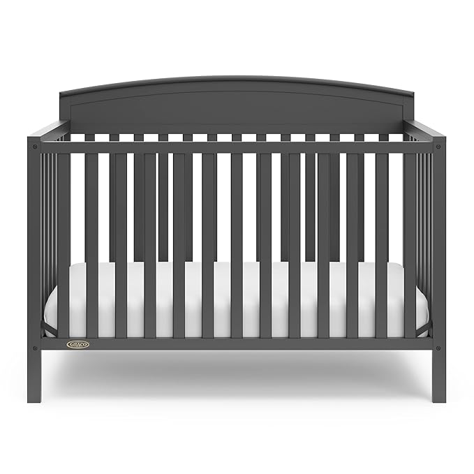 Graco Benton 5-in-1 Convertible Crib (Gray) – GREENGUARD Gold Certified, Converts from Baby Crib to Toddler Bed, Daybed and Full-Size Bed, Fits Standard Full-Size Crib Mattress