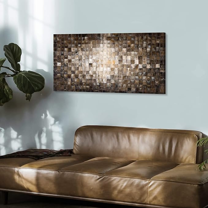 Inpraradiso Abstract Canvas Wall Art Picture : Large Bedroom Living Room Hand Painted Textured Painting Modern Square Artwork Kitchen Horizontal Contemporary Print for Home Office Decor