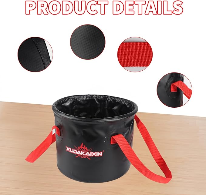 Grill Brush Collapsible Water Bucket for Grill Cleaning, Camping,and Outdoor Activities (Only Water Bucket No Grill Brush)