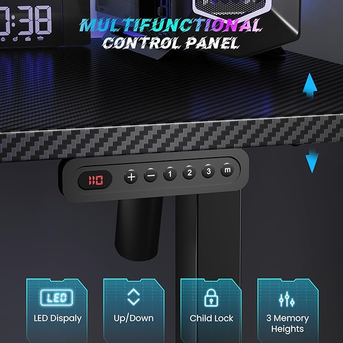 SIAGO Electric Standing Desk Adjustable - 48 x 24 Inch Sit Stand up Desk with Cable Management - 3 Memory Preset Adjustable Height Table