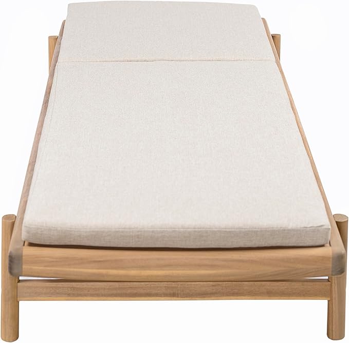 Christopher Knight Home Brolen Acacia Wood Chaise Lounge Chair Outdoor Set of 4, Patio Outdoor Chaise Lounge with Cushions, Adjustable Backrest Lounge Sofa, Wooden Sunbathing Pool Lounger, Teak+Beige