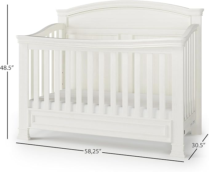 Child Craft Legacy Westgate 4-in-1 Convertible Crib, Baby Crib Converts to Day Bed, Toddler Bed and Full Size Bed, 3 Adjustable Mattress Positions, Baby Safe Finish (Vintage Linen)