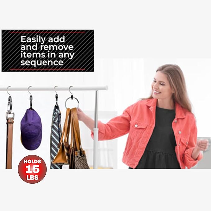 Multipurpose Closet Hangers- Tie and Belt Hanger for Closet- Great Space Saving Belt Organizer for Wardrobe - Ideal for Storing Belts, Ties, Scarfs, Baseball Hats, Purses & More- 3 Pack