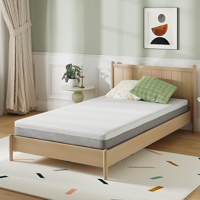 Novilla Twin Size Mattress, 6 Inch Twin Mattress for Kids, Gel-Infused Memory Foam Mattresses in a Box for Pain Relief & Enhanced Support & Cooling Sensation, CertiPUR-US Certified