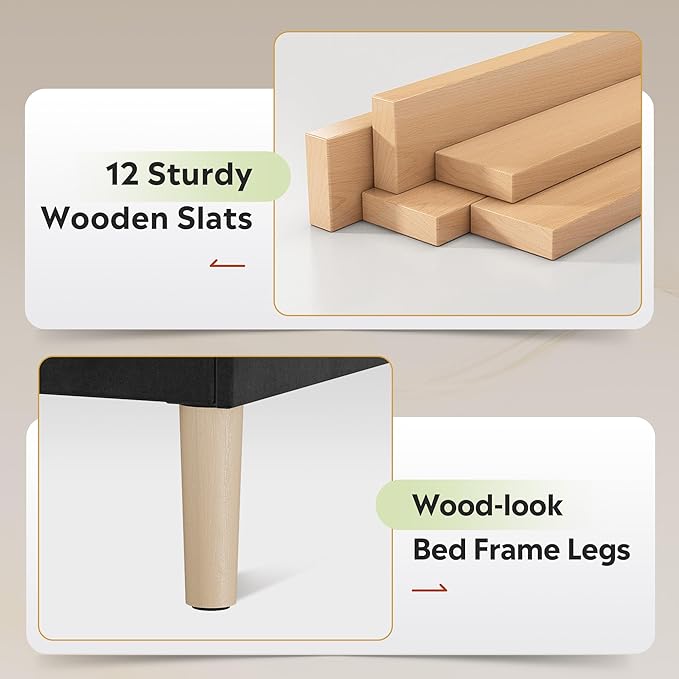 WLIVE King Size Upholstered Bed Frame with Storage Headboard, Velvet Square Tufted Platform Bed with Charging Station, Sturdy Metal & Wooden Slats Support, No Box Spring Needed, Black