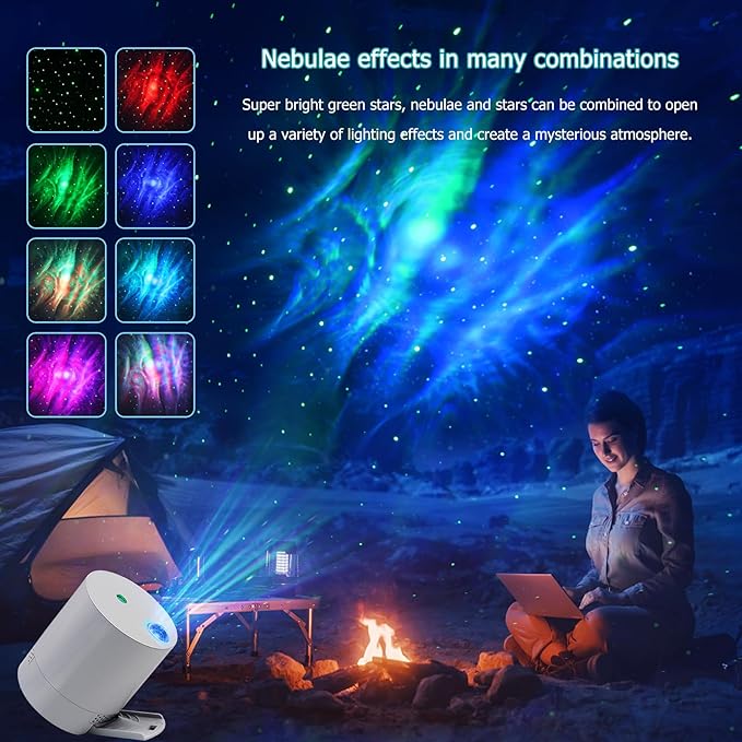 Galaxy Projector Star Projector, Northern Lights Projector with Remote Control, Adjustable Color, Brightness and Movement Speed, Night Light Projector for Adults, Bedroom, Living Room