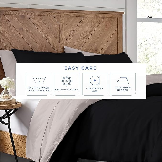 Kotton Culture 1 Pc Queen Size Duvet Cover Only -100% Egyptian Cotton Sateen 600 TC Ultra Soft Premium Durable Comforter Cover Zipper Closure & Corner Ties (Night's Shadow, Queen/Full 90" X 90")