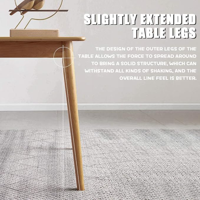 47" Dining Table Kitchen Table Dining Room Table Small Kitchen Table for Small Spaces Table Modern Home Furniture Dinner Table Rectangular (Natural)