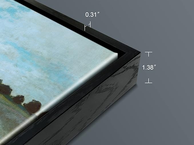 Wieco Art Framed Wall Art The Poppy Field Near Argenteuil Canvas Prints of Claude Monet Floral Oil Paintings Classic Flowers Landscape Pictures Artwork for Bedroom Home Decorations