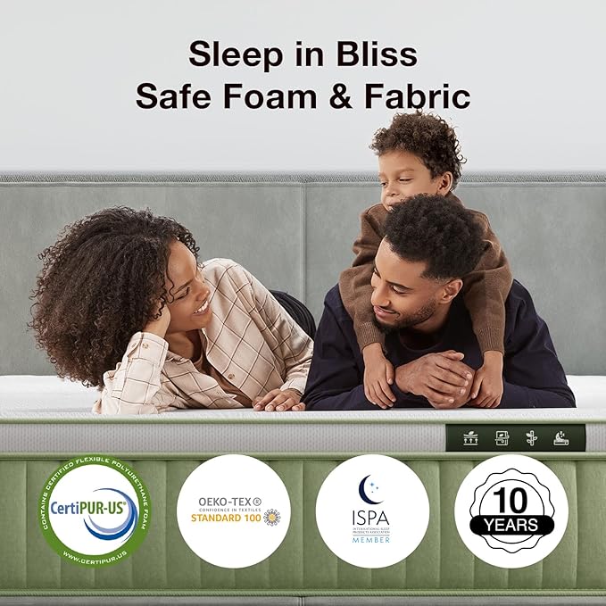 Novilla Twin Mattress for Kids, Twin Hybrid Mattress 10 Inch in a Box with Individual Pocketed Springs & Gel Memory Foam for Body Support & Back Pain Relief & Cool Night Sleep, CertiPUR-US Certified