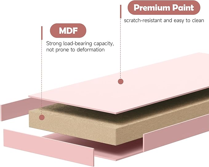 Home Office Furniture Writing Desk,Computer Work Station with Detachable Hutch,5 Drawers(Pink)