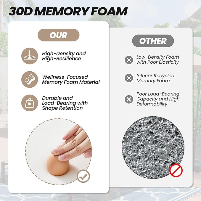 Crestlive Products 50x20 Inch Adirondack Chair Cushions Set of 2 Outdoor Rocking Chair Cushions Water Resistant High Back, Beige