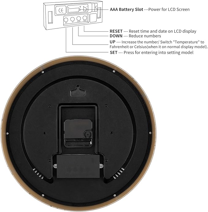 Foxtop Digital and Analog Kids Wall Clock 12 Inch Silent Non-Ticking Battery Operated Kids Clock for Kids Room Playroom Nursery Classroom School