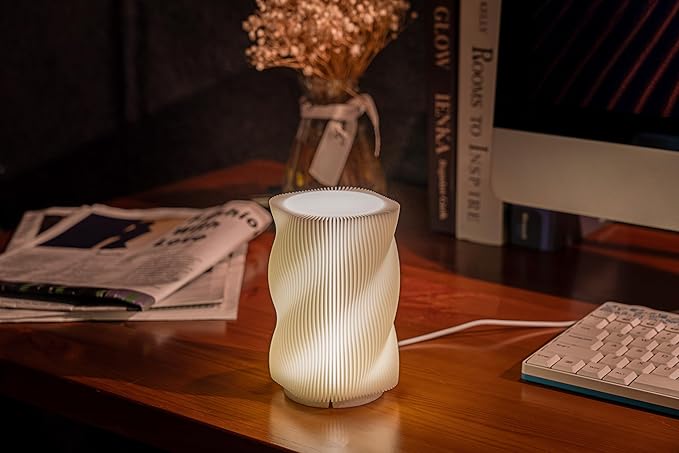 Bedside Lamp with USB Adapter,Button Control Table Lamp for Bedroom Dimmable Small Nightstand Lamp with PLA Lampshade for Living Room Kids Room Office Dorm