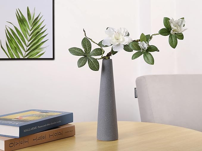 Ceramic Vase, Modern Home Decor Ceramic Vase, Frosted Porcelain Vase, Grey Minimalist Vase,Living Room Decoration，Ideal Shelf, Best Decoration. (Grey)