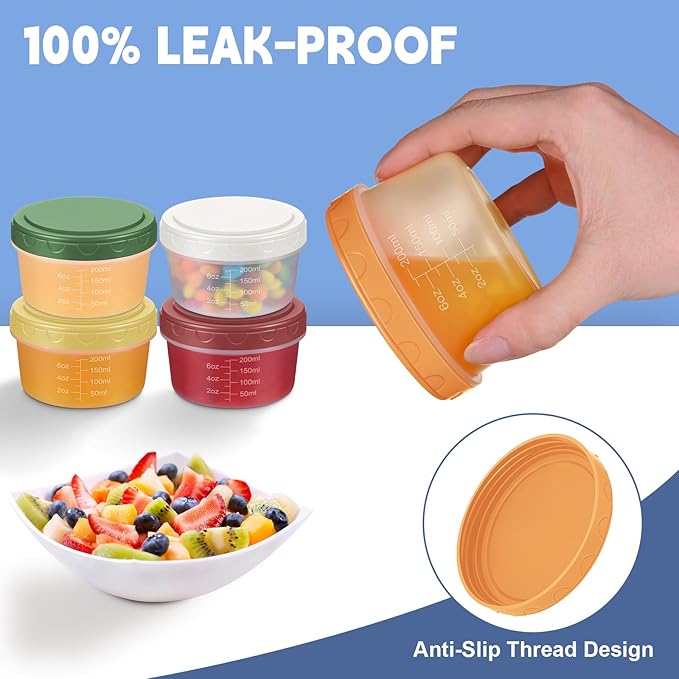 12pcs 10 oz Small Plastic Containers with Lids, Salad Dressing Container Reusable Small Food Storage Containers for Meal Prep, Leakproof, Microwave Dishwasher Freezer Safe, BPA-Free