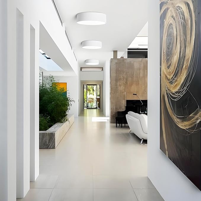 Dimmable LED White Flush Mount Ceiling Light Fixture,Modern Round Hallway Lighting Fixtures,5CCT 2700K-6000K Ceiling Lights Fixtures for Kitchen Bedroom Entryway Laundry Room Closet 11.8 Inch