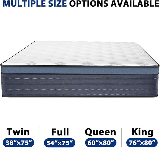 inight King Mattress, 12 Inch King Size Mattress in A Box for Cool Night, Memory Foam Hybrid Mattress with Pocket Spring for Motion Isolation and Pressure Relief, 180 Night Trial, Medium Firm Support
