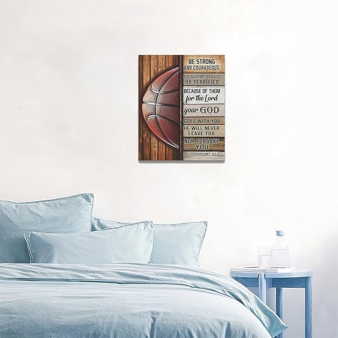 banonaty Basketball Wall Art Basketball Wall Decor Inspirational Quotes Pictures Canvas Prints Basketball Gifts For Coach Player Home Decorations For Boys Room Gym Livingroom Bedroom 16"x20"