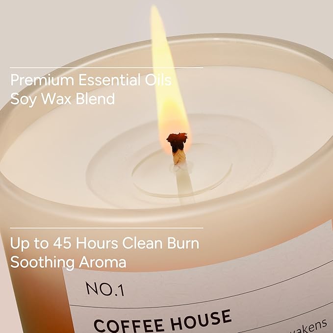 Coffee House, Coffee Scented Candle, 11oz Aromatherapy Soy Wax Candles for Home Scented, Long Lasting, Food Scent for Home, Housewarming, Birthday, Friendship, Gift for Women, Men, Friends