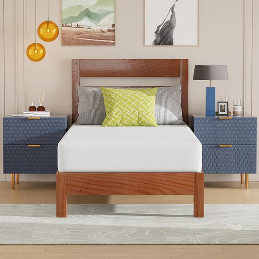 PayLessHere 8 Inch Gel Memory Foam Mattress Medium Firm Mattresses CertiPUR-US Certified Bed-in-a-Box Pressure Relieving Twin XL Size,Fiberglass Free，White