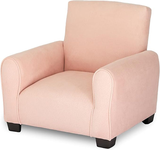Kid Rocking Chair for Toddlers, Child Chair for Little Kids, Upholstered Toddler Armchair for Children, Comfy and Cute Little Kid Chairs (Legs, Blush)