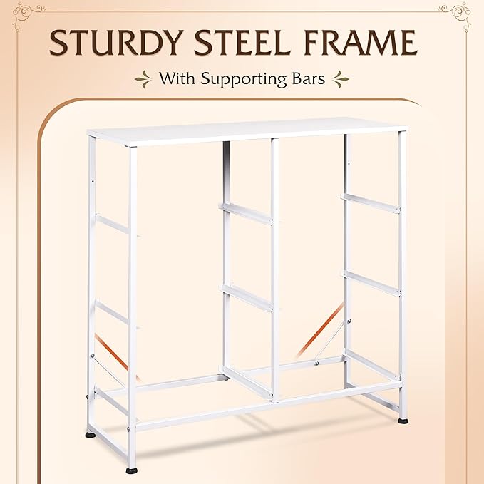 WLIVE White Dresser for Bedroom, 6 Drawer Double Dresser, Fabric Storage Tower with Fabric Bins, Chest of Drawers for Closet, Living Room, Hallway