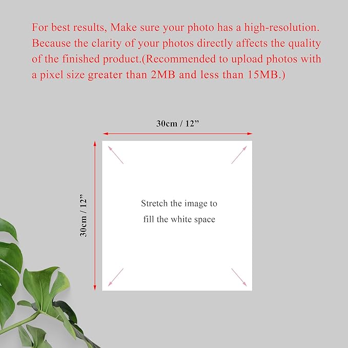 Jovivi Custom Canvas Prints with Your Pictures - Personalized Photos Print,Wall Art Poster Canvas Printing Customized Photo Gifts for Wedding Family Pets Home Office Decor Frame 12x12