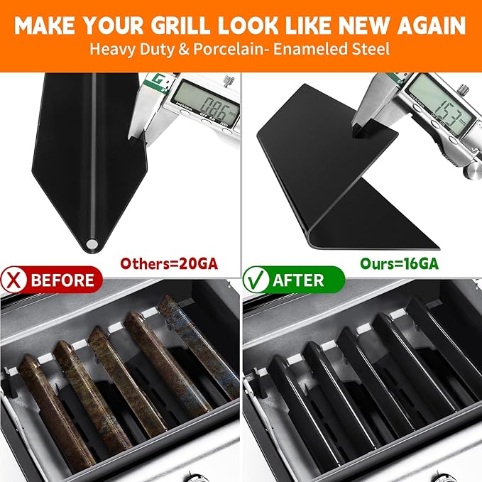 7636 Flavorizer Bars for Weber Spirit I & II 300 Series Gas Grill, and 69787 Burner Replacement Parts Suitable for Weber Spirit E-310 S-310 E-320 S-320 (Front-Mounted Control) Gas Grill