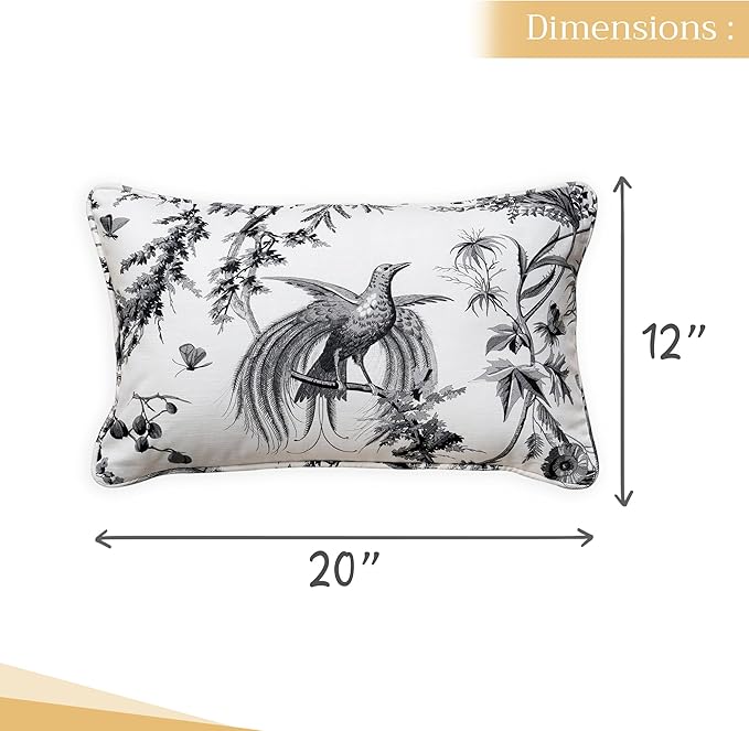 Maison d' Hermine Decorative Pillow Covers 12x20 Inch Rectangle 100% Cotton Throw Pillow Covers with Invisible Zipper for Living Room Couch, Chair, Sofas, Bedroom, Home (Paradise - Mid Night)