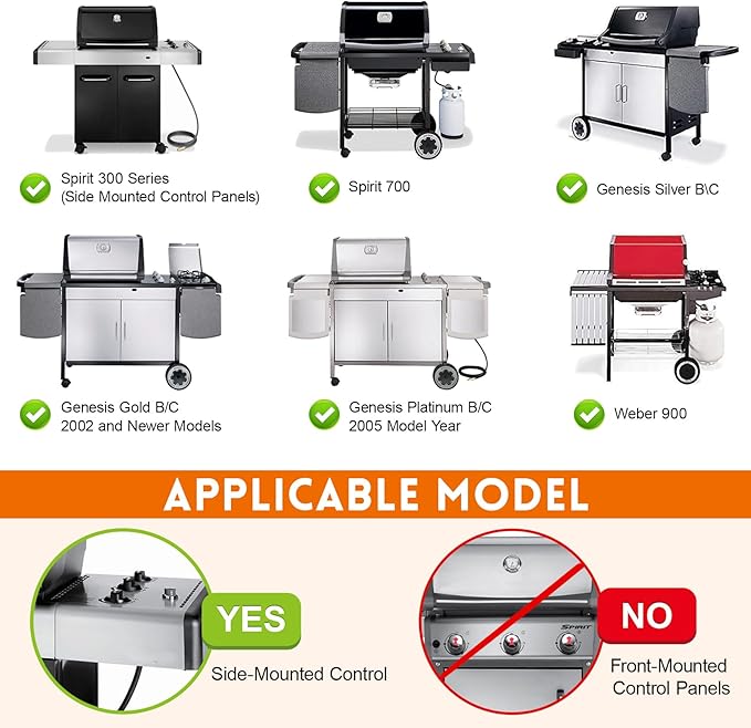 GGC 22.5" Flavorizer Bars for Weber 7536, 7537, Spirit 300 Series, E-310, E-320, S-310, S-320 Grills with Side-Controls, Spirit 700, Genesis Silver B/C, Gold B/C, Weber 900(5-Pack)(22.5"x2.3"x2.3")