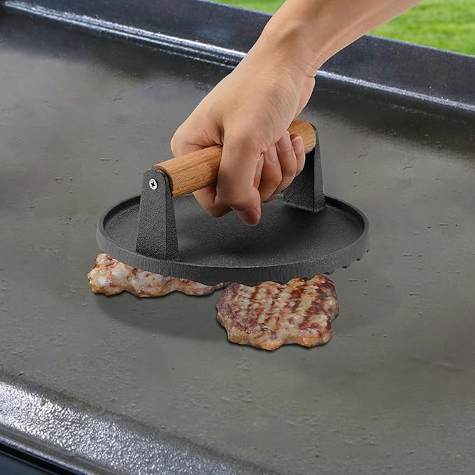 BBQ Accessories 12 Inch Round Stainless Steel Basting Cover - Cheese Melting Dome Round Cast Iron Grill Press Kit for Hamburger Bacon Steak, Best fits for Blackstone Camp Chef Flat Top Griddle Grill