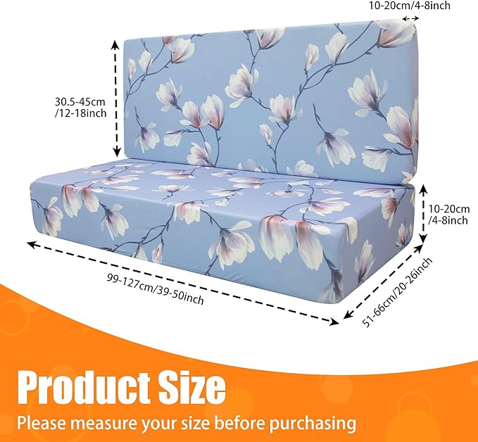 RV Dinette Cushion Covers - Stretchable Camper Cushion Slipcovers, 2 Backrest & 2 Bench Covers (Blossom)