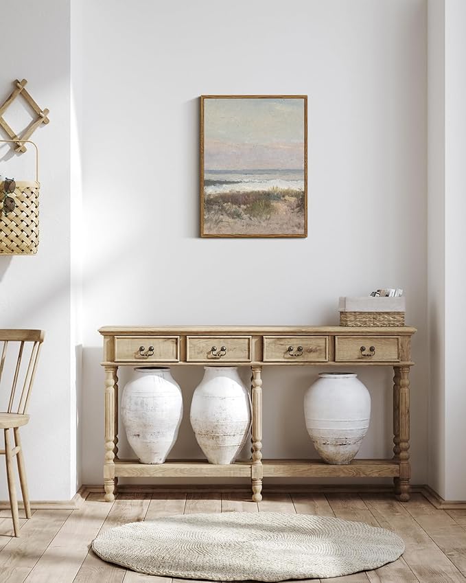 InSimSea Framed Wall Art for Living Room Decor Classical Coastal Scenery Bathroom Pictures Wall Decorations Farmhouse Kitchen Office Bathroom Art Wall Decor 12x16in