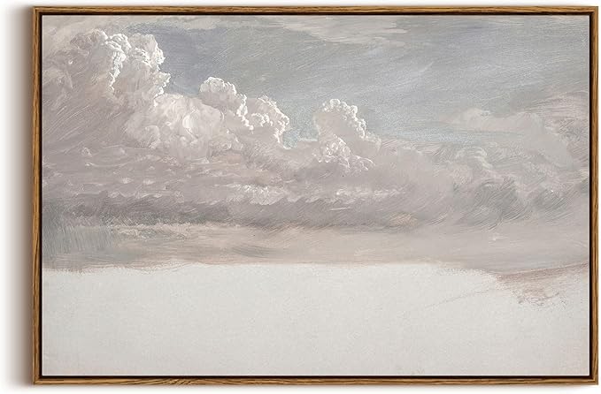 InSimSea Framed Canvas Wall Art Vintage Decor, Home Decor Classical Oil Painting Cloud Study Large Decorations for Living Room, Wall Art for Bedroom Bathroom Gallery, 20"x30"