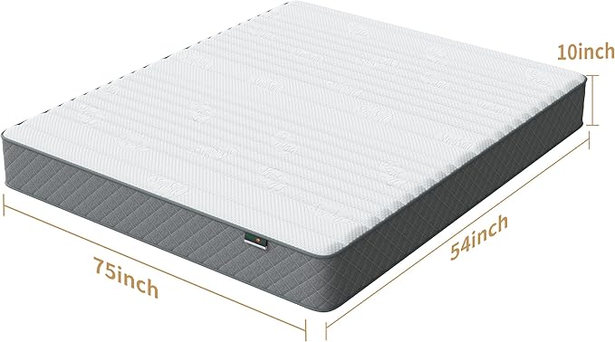 Mattress Double Mattress, 10 Inch Hybrid Memory Foam Firm Full Size Mattres with Hybrid Full Bed Matress in a Box Pressure Relief & Supportive Full Size Mattresses