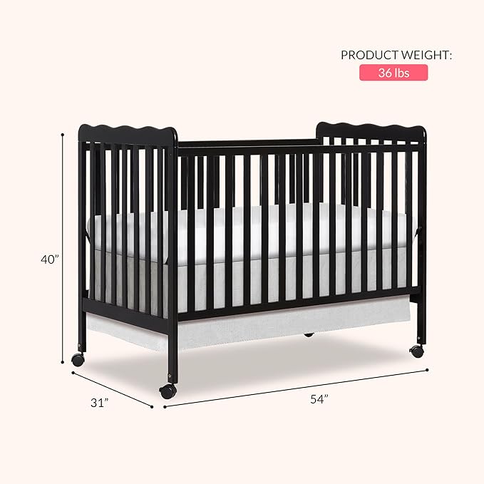 Dream On Me Carson Classic 3-in-1 Convertible Crib in Black