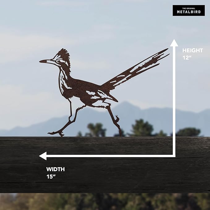METALBIRD - Road Runner - Outdoor Tree Ornaments in Corten Steel - Metal Art Proudly Made in The USA