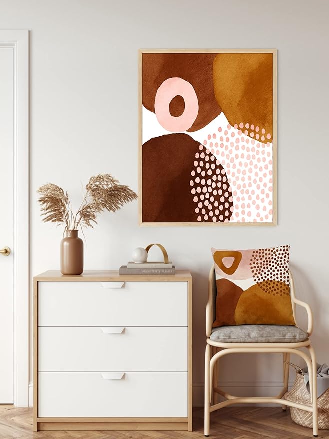 Jartinle Burnt Orange Abstract Throw Pillow Covers 20x20 Set of 4 Boho Geometric Pillow Covers Accent Minimalist for Couch Outdoor Decor