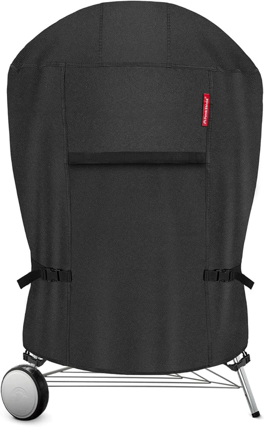 Porch Shield Outdoor Charcoal Kamado Joe Grill Cover Waterproof 600D Rond Smoker Cover Fits 22-24 inch Big Green Egg Char-Griller Char-Broil and Most Kettle Grill 36" Dia x 45" H, Black