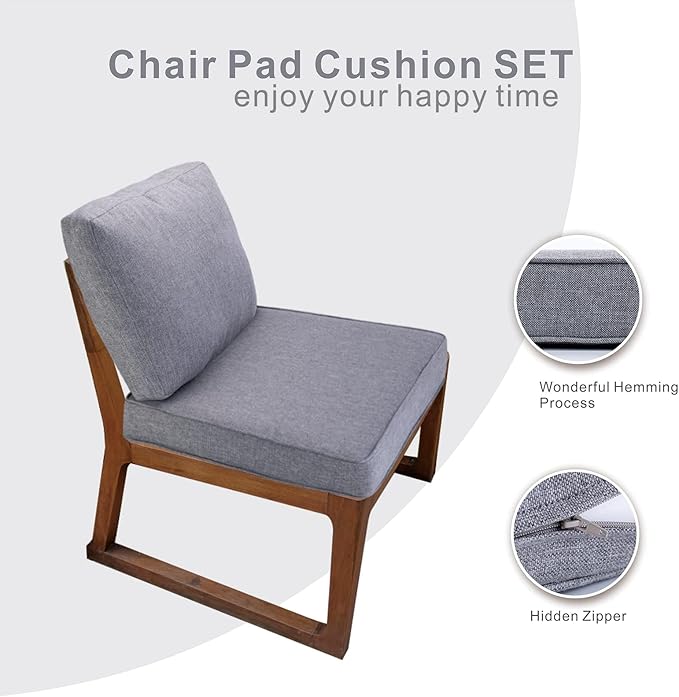 JMGBird Outdoor Chair Cushion Tufted Pillow, Deep Seat Outdoor Cushion Set 19"x19" Seat Cushions for Outdoor Furniture