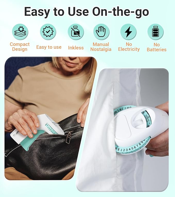 Embossed Label Maker Machine with Tapes, Retro Embossing Label Maker Manual, 3D Vintage Embosser Labeler with 10 Rolls 3/8 Inch Embossed Label Tapes for Home, DIY Scrapbooking Crafting