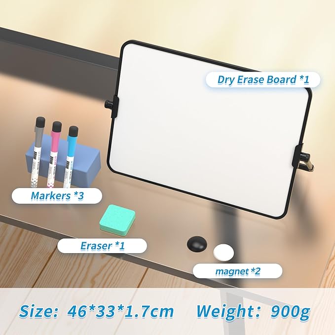 12x18cm Dry Erase White Board with Stand Erasable Whiteboard with Support School Presentation Board with Bracket Desk Stable Meeting Board for Noting Working Memo Home Business Office Supplies (A3)