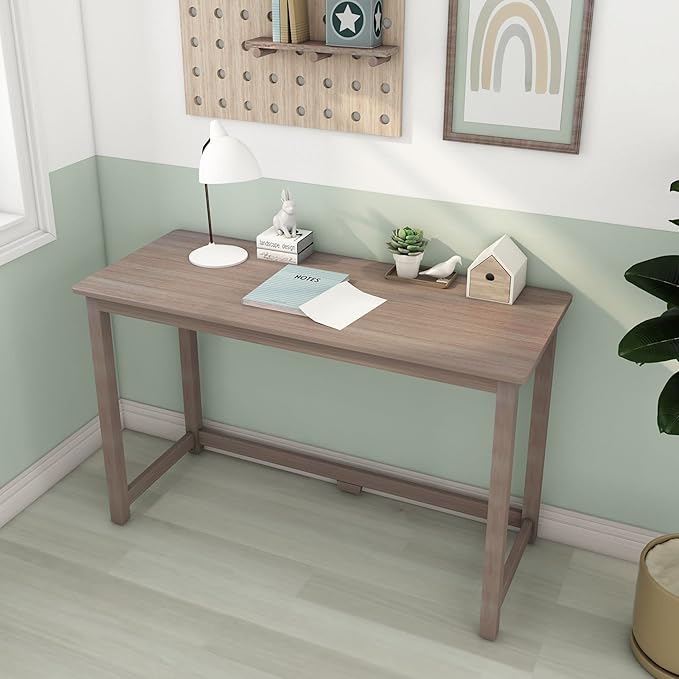 Max & Lily Solid Wood Desk, 47 Inches, Clay