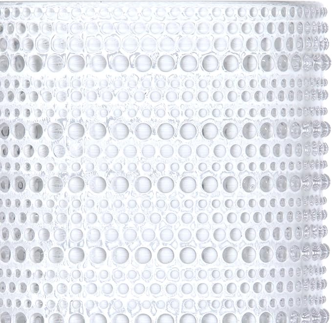 Fortessa Jupiter Beaded Hobnail Glass, 10 Ounce Double Old Fashioned (Set of 4), Clear